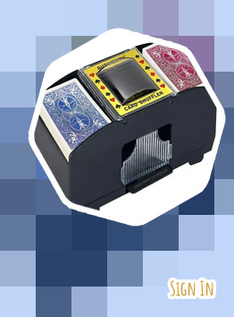 Poker table with built in card shuffler